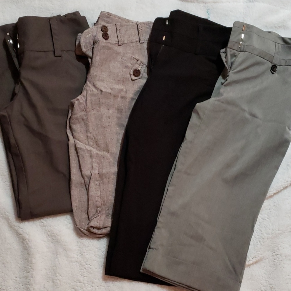 4 slacks pants and capris bundle.